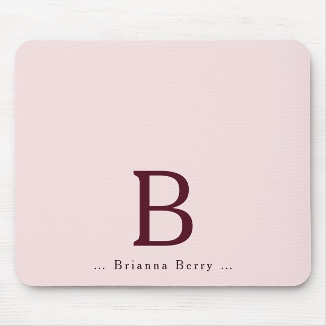Blush Monogram Elegant Mousepad (Vorne)