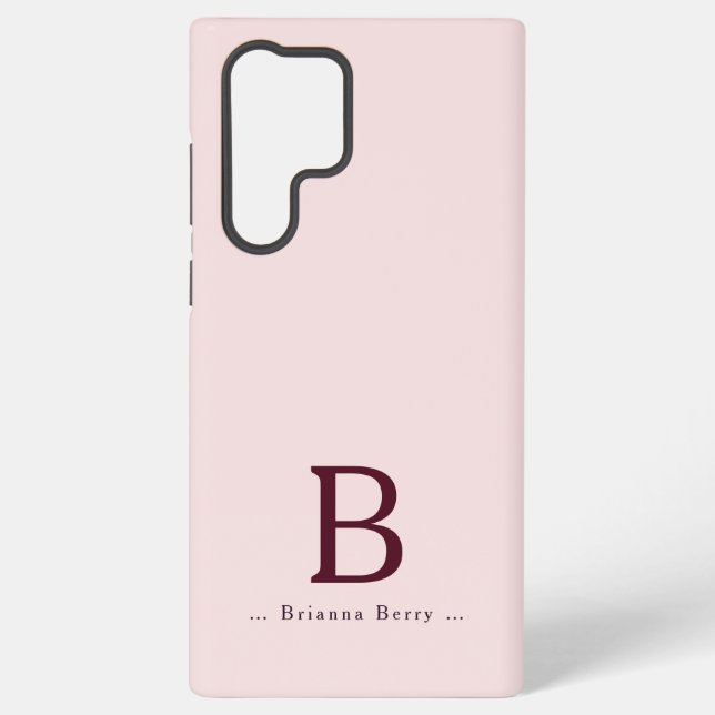 Blush Monogram Elegant Samsung Galaxy Hülle (Rückseite)