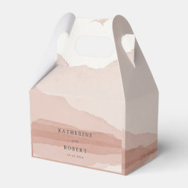 Blush Mountain Range Landscape Monogram Wedding Geschenkschachtel