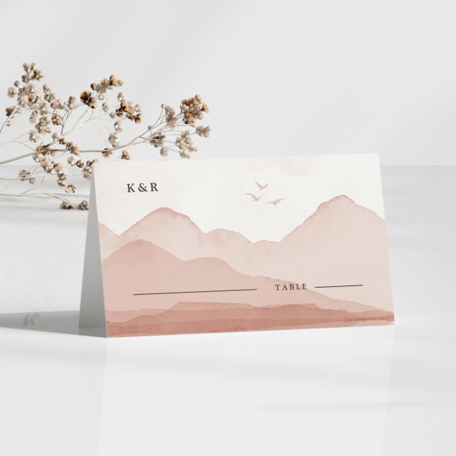 Blush Mountain Range Landschaft Hochzeit Platzkart Platzkarte (Von Creator hochgeladen)