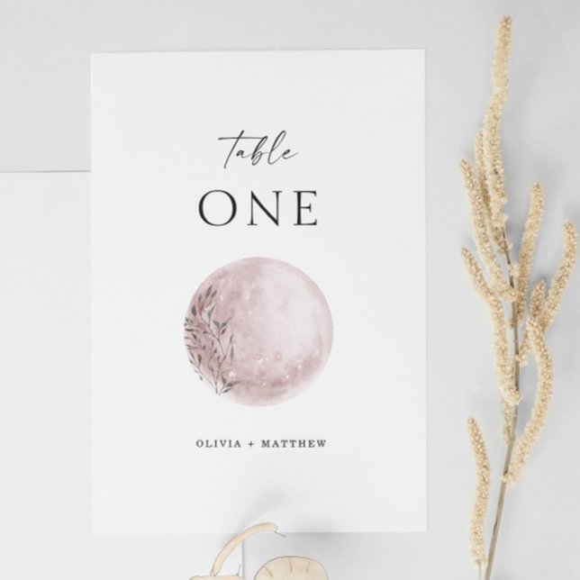 Blush Mystical Moon | Elegant Celestial Wedding Tischnummer (Von Creator hochgeladen)