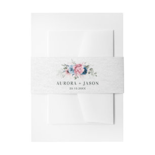 Blush Navy Blue Soft Pastel Pink Blues Hochzeit Einladungsbanderole