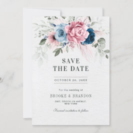 Blush Navy Blue Soft Pastel Pink Blues Hochzeit Save The Date