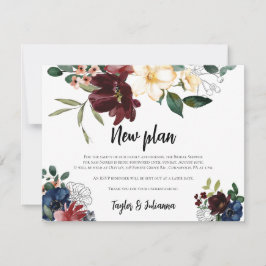 Blush Navy Floral Brautparty Postponton Card Feiertagskarte