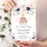 Blush Navy Floral Travel Adventure Brautparty Einladung<br><div class="desc">Bohemische X Wanderlust Brautdusche mit wunderschönem handbemalten Blumenkugel,  traumhafter Träumerei mit blüten,  marinösen und Champagner-Blume & Grün und moderner Schrift.</div>