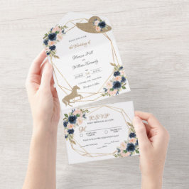 Blush & Navy Kentucky Derby Einladungen für Hochze