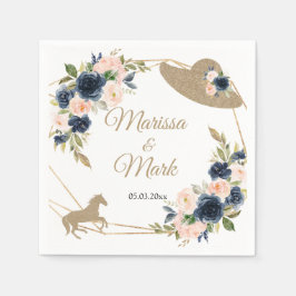 Blush & Navy Kentucky Derby Wedding Serviette