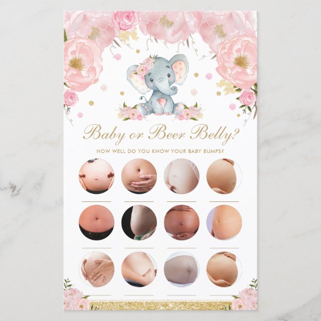 Blush Niedlich Elephant Baby oder Bierbauch Game (Vorderseite)