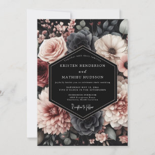 Blush Noir Chiaroscuro Hochzeit Einladung