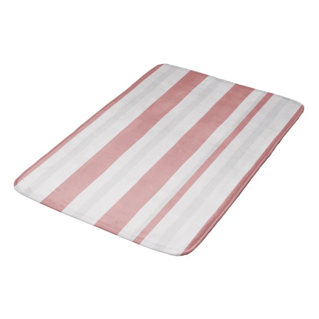 Blush Nordic Streifen  Badematte (Schrägansicht)