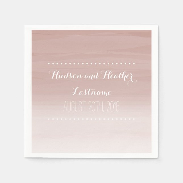 Blush Ombre Wedding Napkins Serviette (Vorderseite)