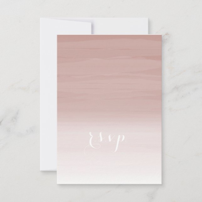 Blush Ombré Wedding RSVP (Vorderseite)