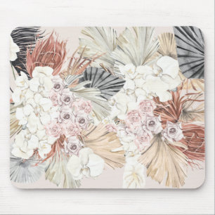 Blush Pampas Grass Floral Tropischer Dschungel Mousepad