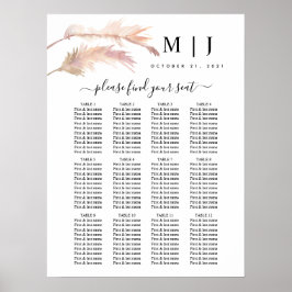 Blush Pampas Grass Hochzeitstabelle Poster