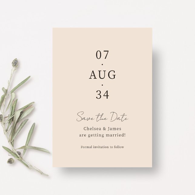 Blush Peach | Chic Minimal Wedding Save the Date (Von Creator hochgeladen)