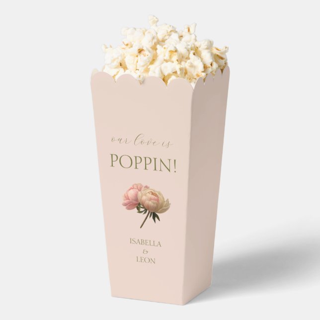 Blush Peach | Chic Rose Bouquet Couple Popcorn Geschenkschachtel (Geplatzt)
