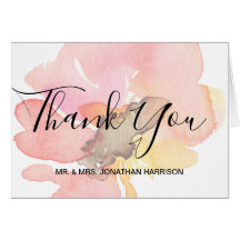 Blush Peach Coral Aquarell Floral Vielen Dank