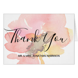 Blush Peach Coral Aquarell Floral Vielen Dank