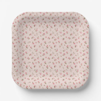 Blush & Peach Floral Paper Plate Pappteller
