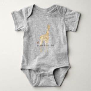 Blush Peach Giraffe Baby Strampler
