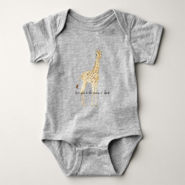 Blush Peach Giraffe Baby Strampler (Vorderseite)