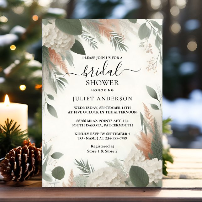 Blush Peach Minze Moss Sage Green Brautparty Einladung (Von Creator hochgeladen)