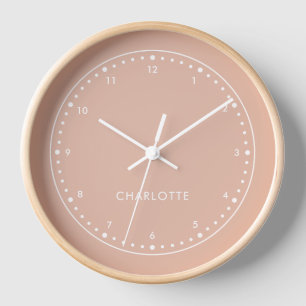 Blush Peach   Modern Name Stilvoll Trendy Taupe Uhr
