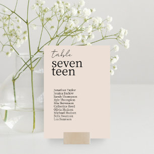 Blush Peach   Moderne Minimalistische Hochzeit Tischnummer