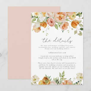 Blush & Peach Pastel Frühlingsfloralhochzeiten Det Einladung