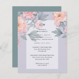 Blush Peach PEONIES Blue Wedite BUDGET