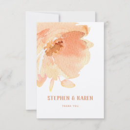 Blush Peach Peony Elegant Hochzeit Danke Karte