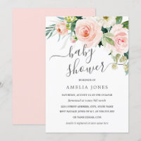 Blush Peach Pink Aquarell BläsernBaby Dusche