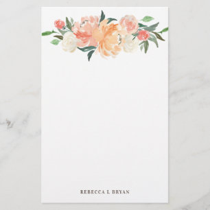 Blush Peach Sage Blumengarten Briefpapier