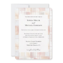 Blush Peach Squares Wedding
