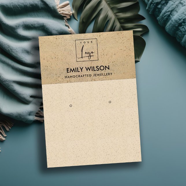 BLUSH PEACH TERRACOTTA RUSTIC LOGO EARRING DISPLAY VISITENKARTE (Von Creator hochgeladen)