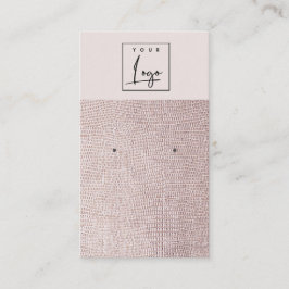 Blush Pearl Leather Texture Earring Display Visitenkarte