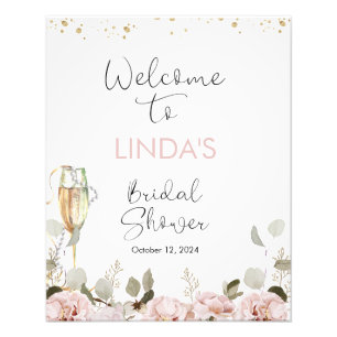 Blush Pearls Brautparty Begrüßungszeichen Fotodruck