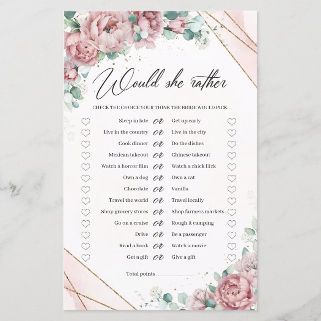 Blush peonies eucalyptus gold Würde sie eher (Vorderseite)