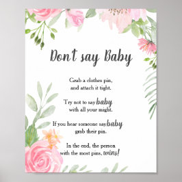 Blush Peonies sagen kein Baby Poster