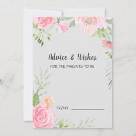 Blush Peonings auf Gray Baby Shower Advisor Cards Hinweiskarte