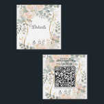 Blush Peony & Eucalyptus Botanical Floral Details Quadratische Visitenkarte<br><div class="desc">customize however you want</div>