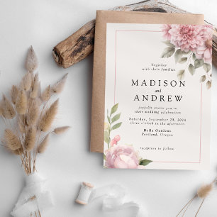 Blush Peony Garden Wedding Einladung