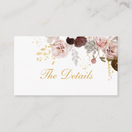 Blush Peony & Gold Burgund Blumenzwiebeldetails Begleitkarte