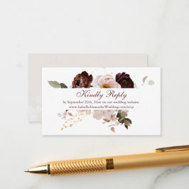 Blush Peony & Gold Burgund Wedding Website UAWG Begleitkarte