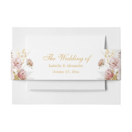 Blush Peony & Gold Floral Wedding Einladungsbanderole