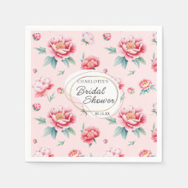 Blush Peony Individuelle Name Napkins Serviette