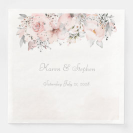 Blush Peony Silver Eucalyptus Wedding Serviette