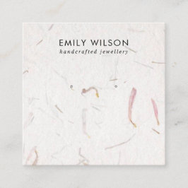 BLUSH PETAL HANDMADE PAPIER STUD EARRING DISPLAY QUADRATISCHE VISITENKARTE