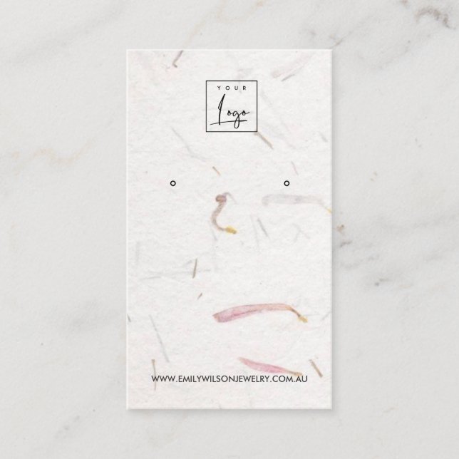 BLUSH PETAL HANDMADE PAPIER STUD EARRING DISPLAY VISITENKARTE (Vorderseite)