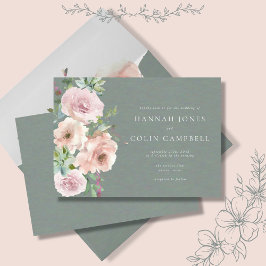 Blush Petals & Sage Succules Minimal botanisch Einladung